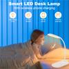 AD23-Dimmable LED Desk Lamp With Wireless Charger, Wireless Charging Desk Light Flexible Rotation Press Control Night Light