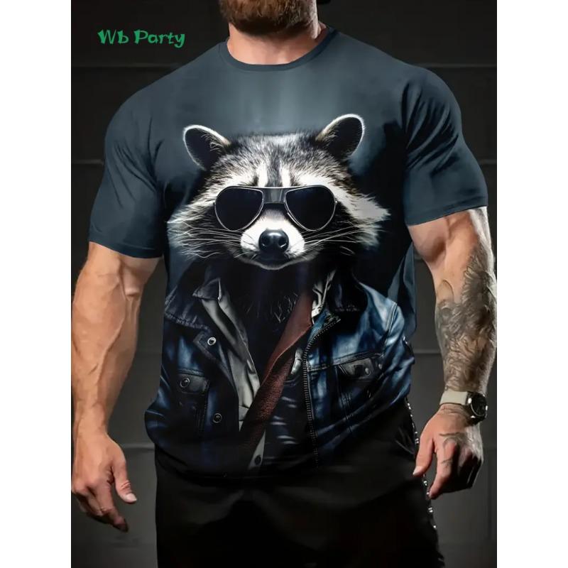 Animals Fashion Men's T-Shirt Pattern Summer Outdoor Men's Short Sleeve