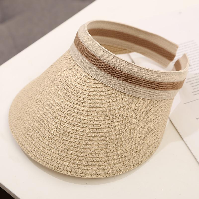 2022 hot sale Summer lady Empty Top Sun Visor Hat Summer straw Wide Brim Sun Caps UV Protection Hat For Men And Women Beach hat