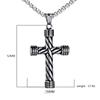 Europe and America Hip-Hop Men's Trendy Stainless Steel Chain Cross Pendant Necklace Punk Rock Style Accessory