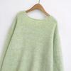 2024 Winter Women's European & American Style Backless Bow Long Sleeve Knitted Sweater