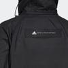 adidas Solid Color Brand Logo Zip-Up Hooded Jacket Women Jacket Black HG6900
