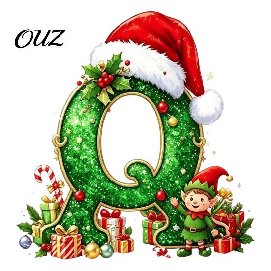 Durable Hanging Letter Decoration 26 Alphabet Christmas Ornament, Personalized Letters Acrylic Tree with Santa Hat Pendant And Elf Boy for Xmas Mantel