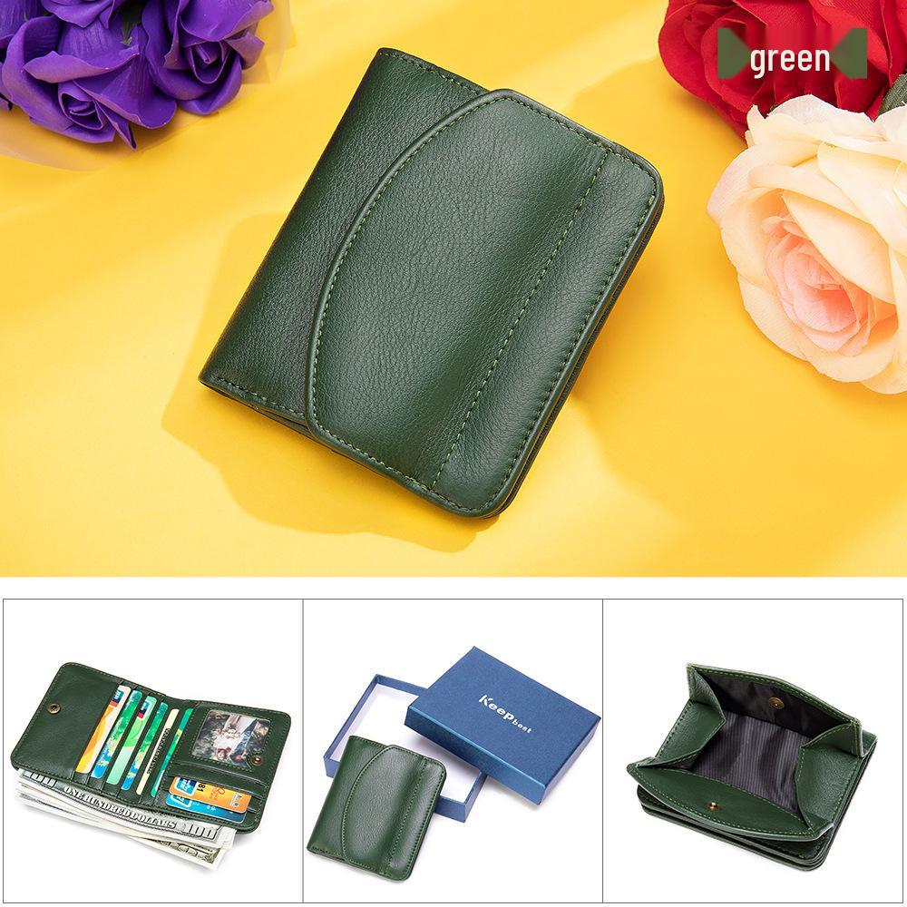 Women's Genuine Leather Slim Wallet & Coin Purse: Versatile, Soft Cowhide, Two-in-One Money Clip.