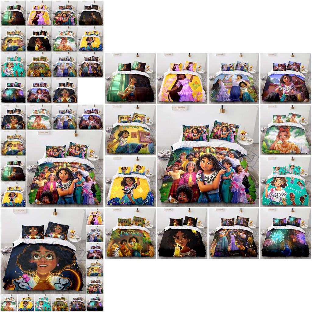 Disney Encanto Cartoon Print 2/3-pcs Bed Set Soft Bedding Set Cover