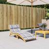 Sun Lounger Cushion Grey 180 x 60 x 4 cm Oxford Fabric