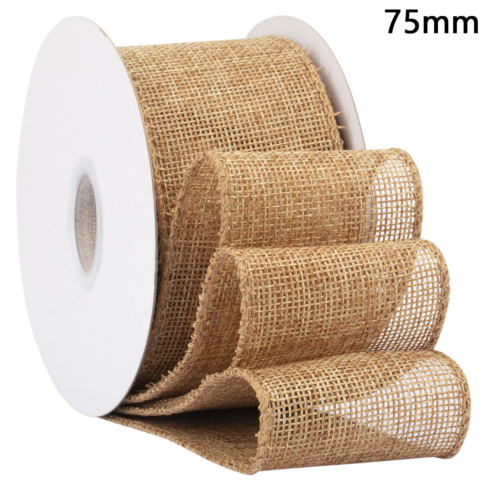 

75mm Width Artificial Burlap Ribbon with Wired Edge Christmas Gift Packing DIY Crafts Wrapping Material A