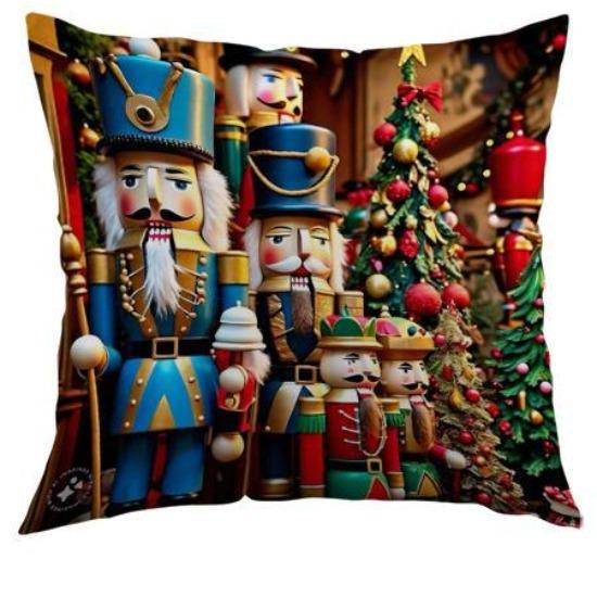 

New Christmas Polyester Pillow Cover Printed Nutcracker Sofa Cushion Cover Home Cushion Cover 45*45cm