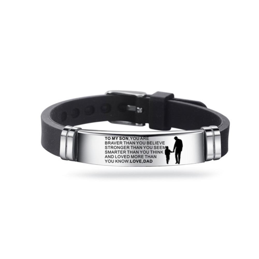Wristband Inspirational Quote Bracelets Stainless Steel Encourage Bracelets Bracelet for Son Gift