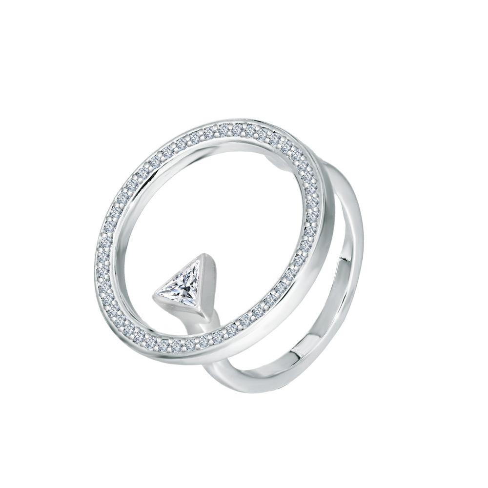 

Круглое трехмерное кольцо-опен, хипстерское геометрическое кольцо с цирконом и жемчугом, женское ювелирное изделие