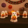 Realistic Halloween Ghost Statue Cute Holding Pumpkin Ghost Pumpkin Ghost Figurine  Indoor Outdoor