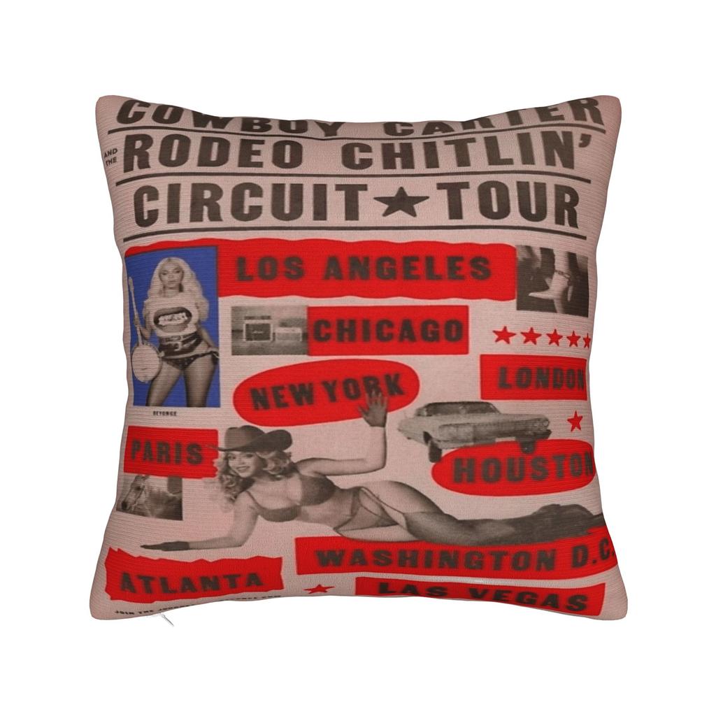 Beyonce Cowboy Carter Tour Printing Pillowcase Cushion Cover  Pillow Covers New Style Bedroom Decorations Square Multi-Size