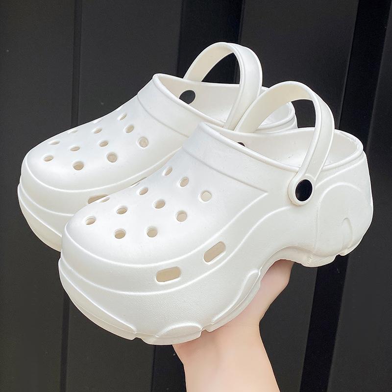 Baotou Hole Shoes Women's Summer Slippers Home Slippers Soft Sole Light Non-slip Bathroom Bath Can Wear Slippers Men