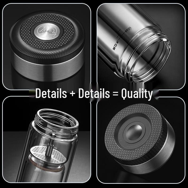 Premium Double-Layer Glass Tea Infuser Bottle