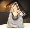 Woven big bag new fashion leather women's bag fashion trend large capacity shoulder bag grid bucket bag