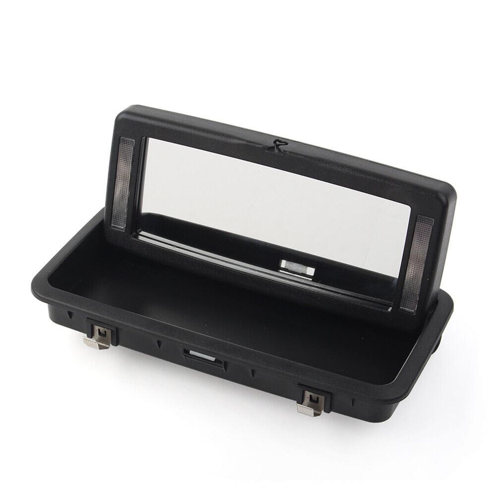 1Pc Black Rear Row Makeup Mirror with Lights C2D19845PVJ For Jaguar XJ 2010-2019