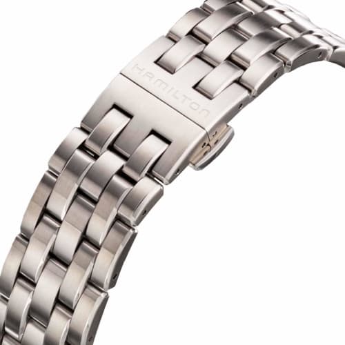 Hamilton Jazzmaster Automatic Chronograph Watch, 42mm, Swiss Brand, Men's, Brown, Black Dial, Stainless Steel, Sapphire Crystal, Automatic Movement, H