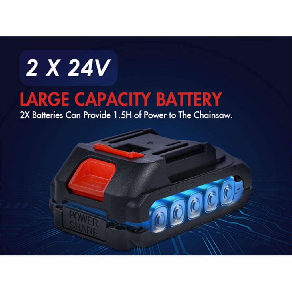 Aoresac Portable 6-inch Electric Chainsaw 550W Cordless Chainsaw with A Detachable 2000mAh Li Battery