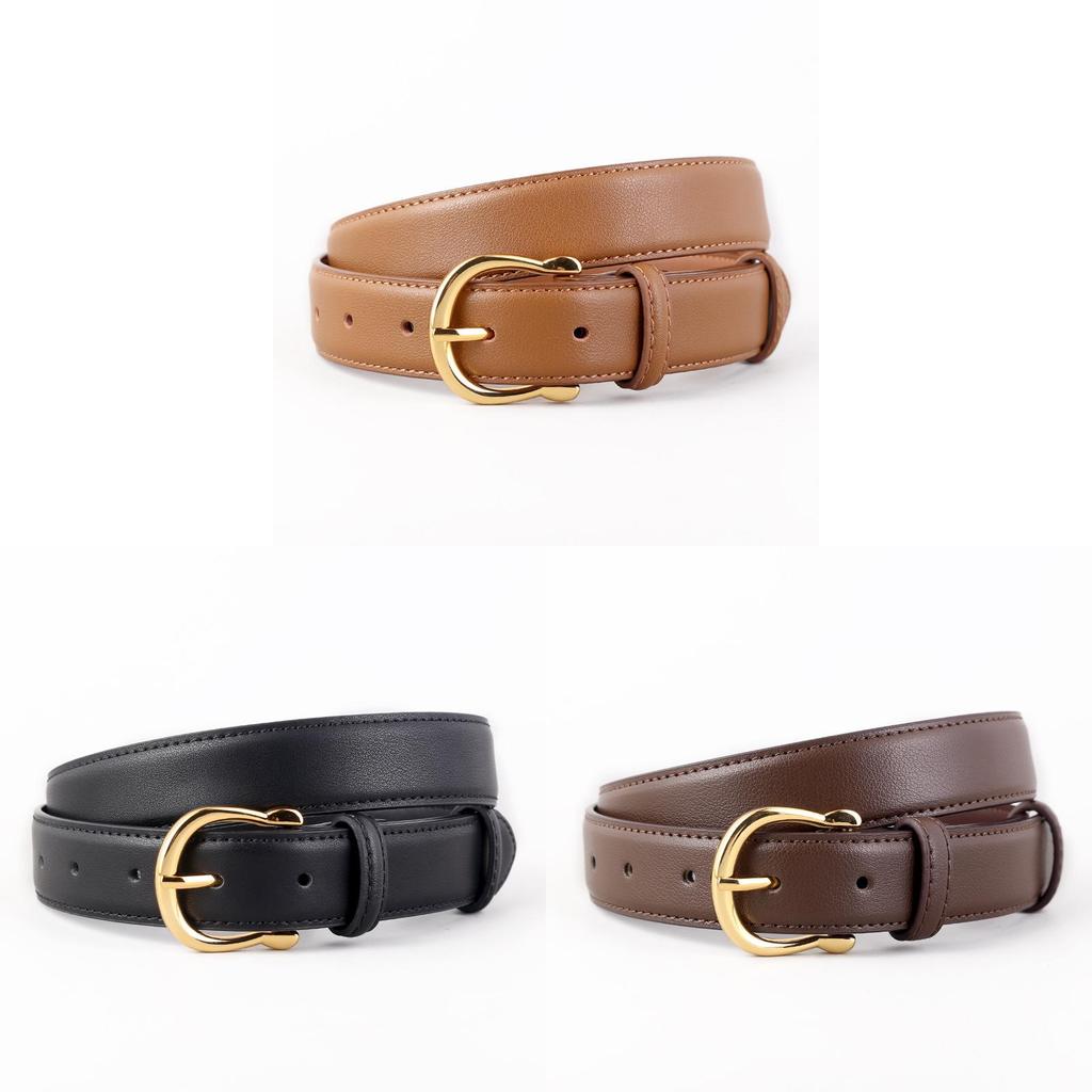 Genuine Twolayer Cowhide Leather Belt For Women With Pin Buckle For Work And Casual
