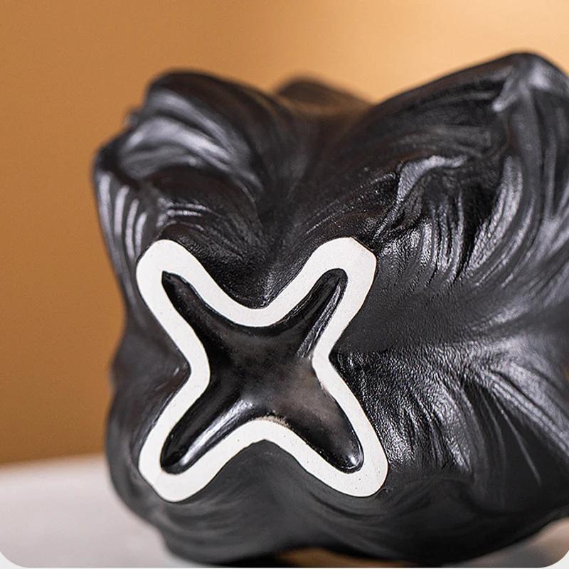 Ceramic Vase Nordic Art Beige Matte Container Flower Pampas Grass Living Room Tabletop Hydroponic Petal Handicraft Flower Vase