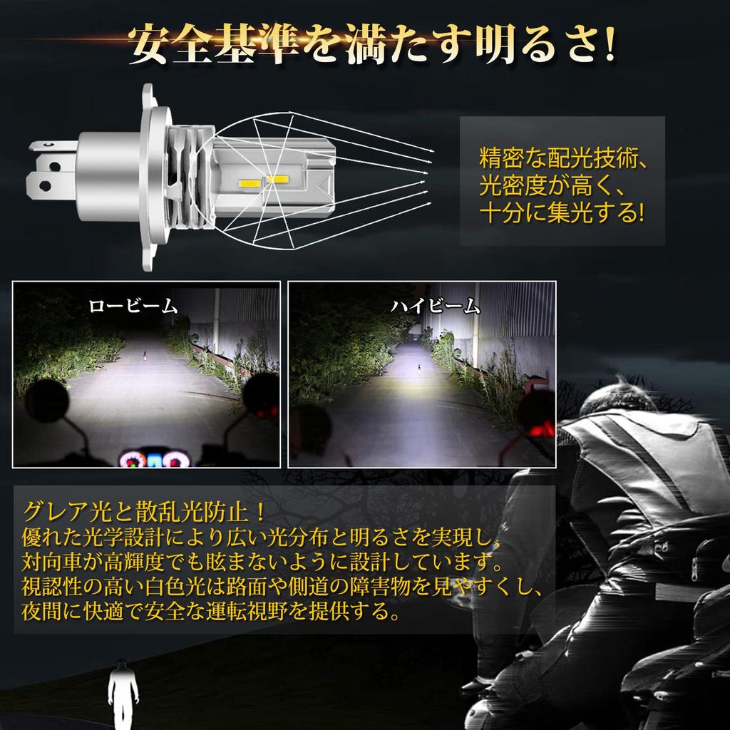 Briteye H4 Motorcycle LED Vehicle Inspection CREE Integrated H4 LED Bulb for 6500K 1pc Headlight, Compliant, Chip, Design, Motorcycles, HI/LO