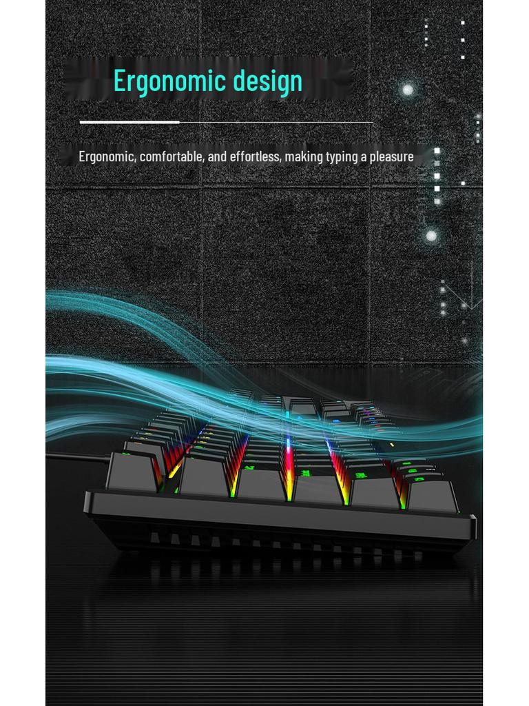 Wired RGB Mechanical Keyboard with Blue Switches, 104 Keys - Perfect for Gaming & Office Use