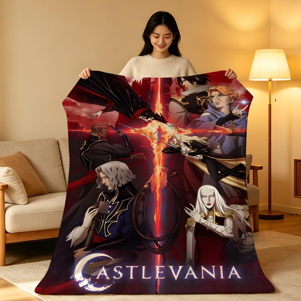 Game C-Castlevania Throw High-Density Short Plush Blanket Soft Skin-Friendly for Sofa Nap Air-Conditioned Room