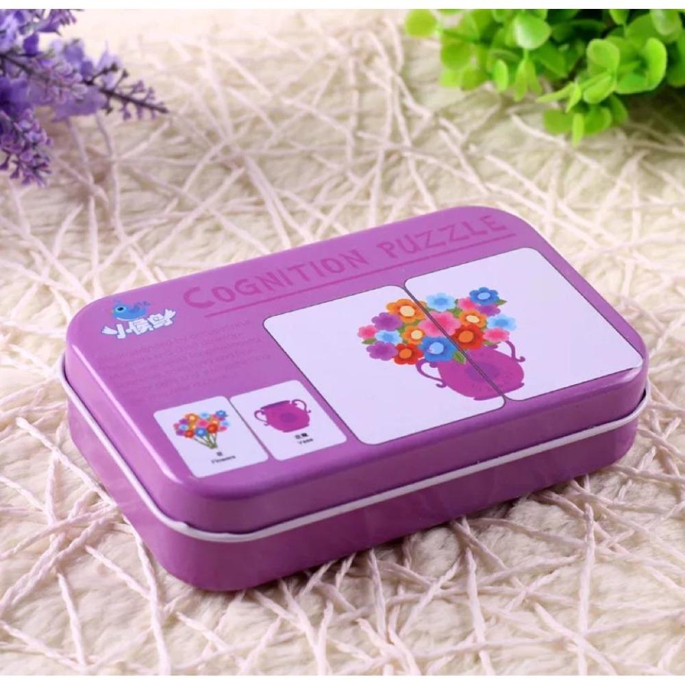 

Kids Montessori Baby Early Educational Puzzles Toy Matching Game Cognitive Card Car Fruit Animal Life Puzzle Children Toys