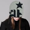 Casual Jacquard Star Hat Knit Windproof Hat for Adult Autumn Winter Cycling