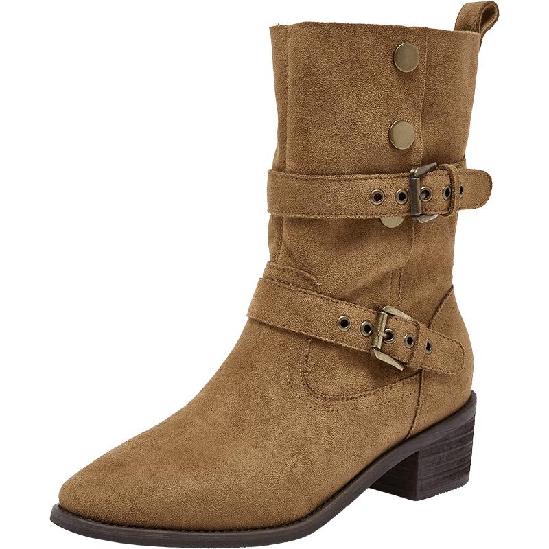BESTO BP019DZ5 Women s Fashion Western Mid-Calf Boots 37