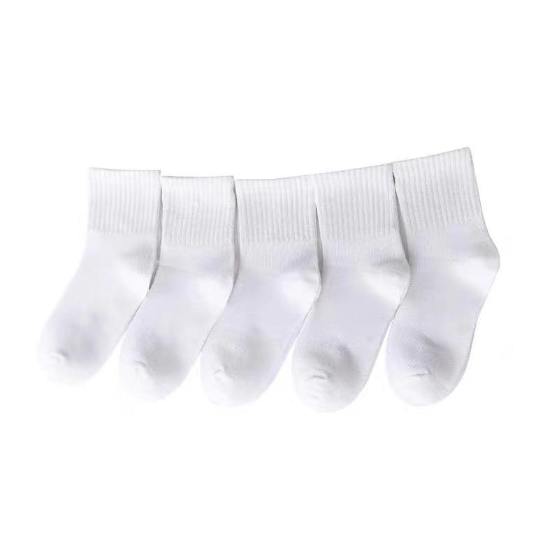 10 Paar Damen Einfarbig Rundhals Socken Schlicht Vielseitig Modisch Leicht Weich Atmungsaktiv Lässig Mittelang Socken