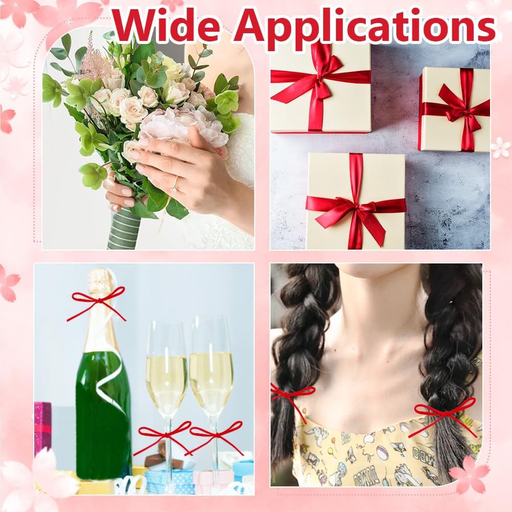 1/8 Inch Thin Velvet Ribbon 50 Yards Vintage Red Ribbon Single Face Velvet Ribbon Spool Fabric Trim for Wedding Invitations Christmas Tree Crafts