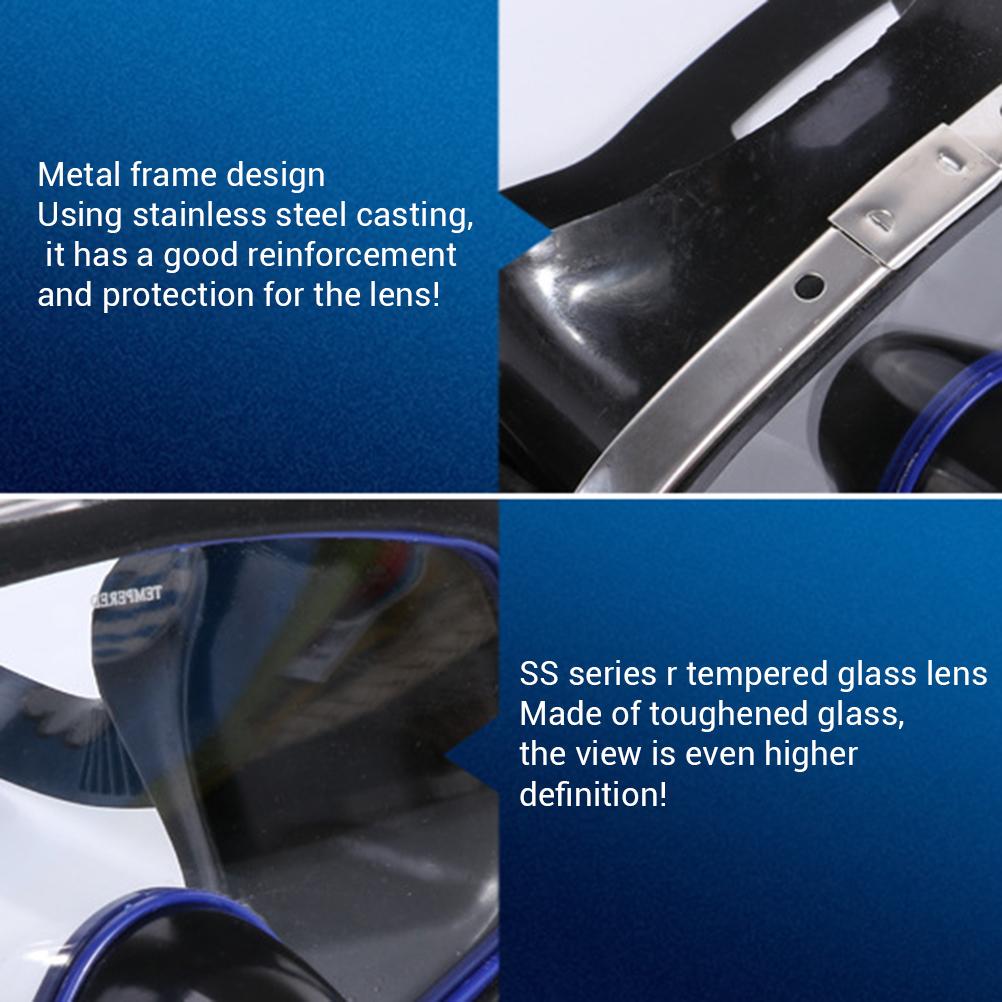 Tempered Glass Surface Diving Mask Goggles Adult Underwater Swimming Waterproof Snorkeling Mirror Goggles