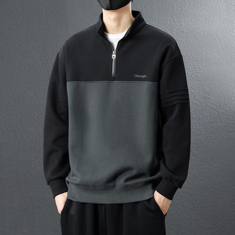 

Мужской теплый модный большой размер тяжелый свитер мягкая высококачественная ткань свитер на молнии поло свободный повседневный спортивный футболка с длинным рукавом нижняя рубашка 8XL темно-серого