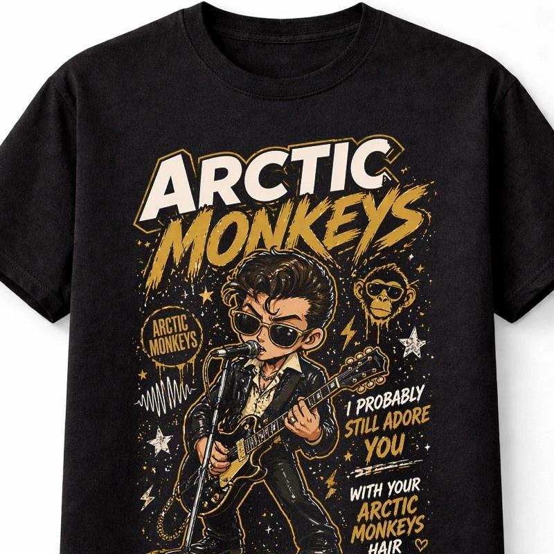 Arctic Monkeys Alex Turner Guitar Indie Rock Band Graphic Unisex TShirt S