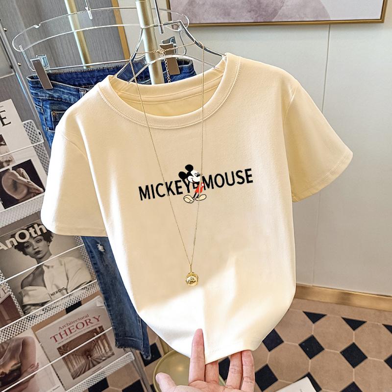 

2025 новая хлопковая футболка с коротким рукавом и открытыми плечами женская летняя свободная футболка в стиле spice girl короткий топ рубашка базовая футболка ins S