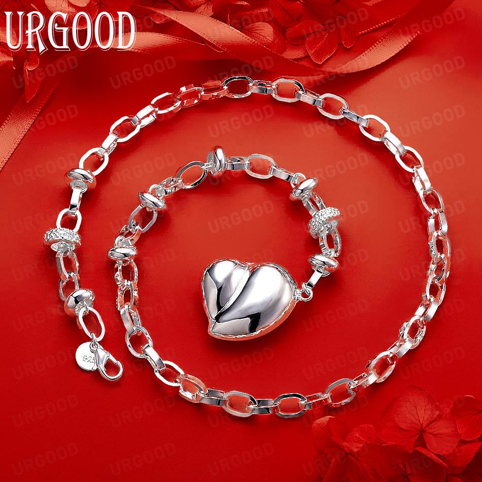 925 Sterling Silver Simple Romantic Love Necklace - Banquet Gift Jewelry