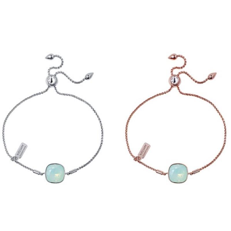 

Linraz Pacific Opal Cushion Cut Women s 12mm Crystal Bracelet rose gold chain