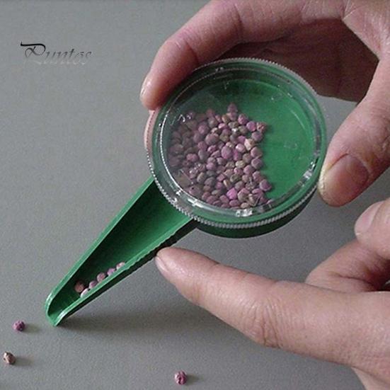 Manual Seeds Spreader 12-Hole Dibber with Hand Sowing Tool Adjustable Seeds Dispenser Planting Tool for Gardeners Flower Vegetable Seeds