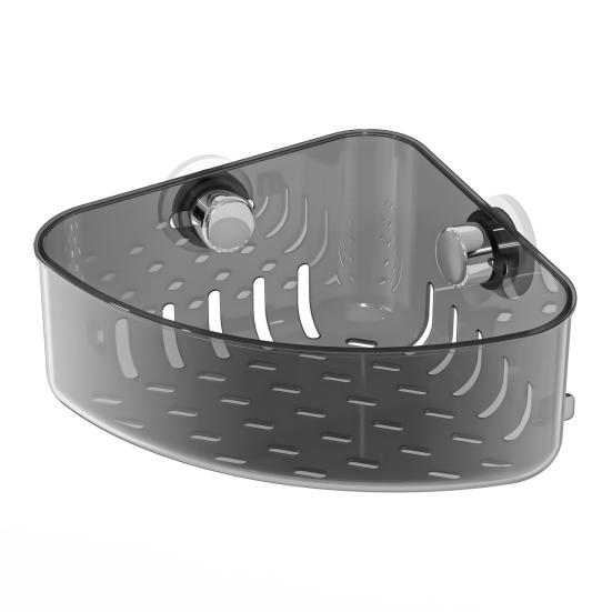 Corner Sink Strainer Sponge Holder Large Capacity Strong Load-bearing Suction Cup Triangle Storage Rack with Drain Hole