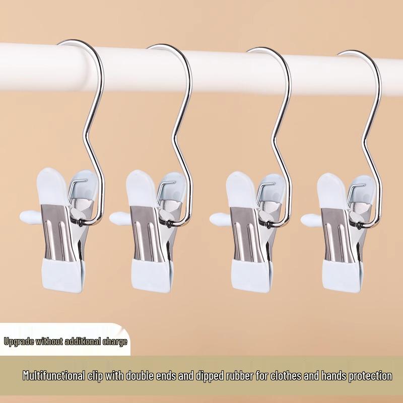 

Портативный многофункциональный зажим из нержавеющей стали с крючком - Зажим для брюк, юбок и одежды, не оставляющий следов