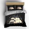 Pug Trio with Hearts & Stars Bedding Duvet Cover Set Duvet Cover Pillowcases  (1*Duvet Cover 2*Pillowcases, without duvet insert)