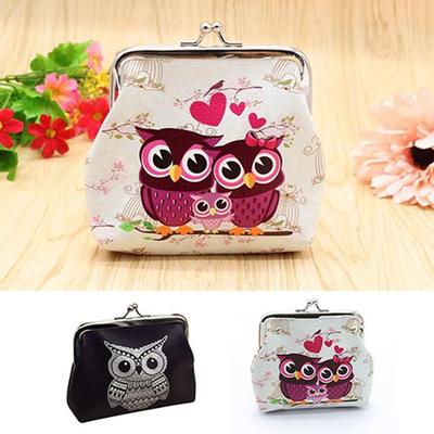 Women Vintage Cute Owl Pattern Small Wallet Hasp Purse Clutch Bag Handbag MIT