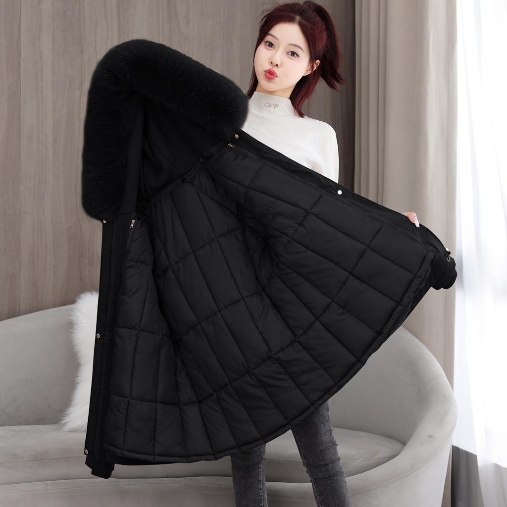 Winter New Big Fur Collar Korean Version Fashionable Versatile Padded Jacket Loose Coat