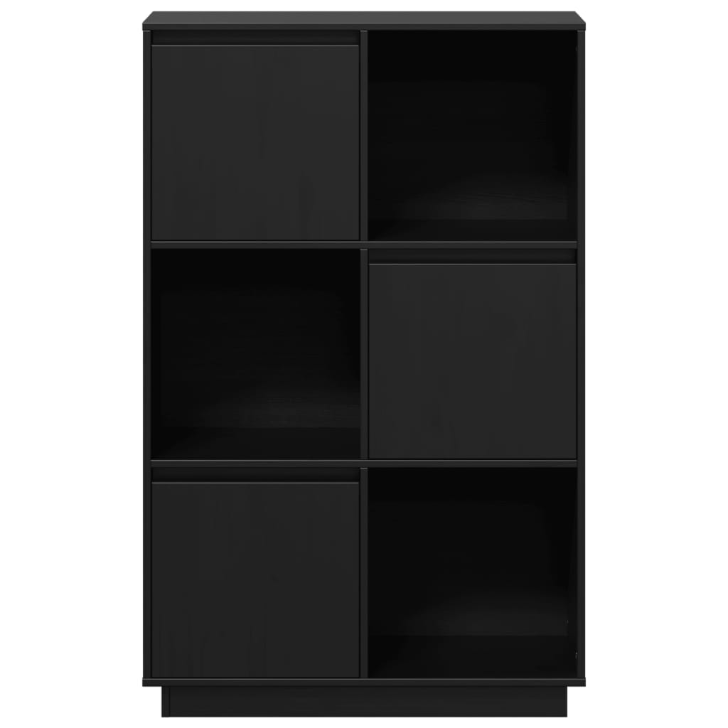 Vidaxl Szafka, Czarna, 74X35X117 Cm, Lite Drewno Sosnowe