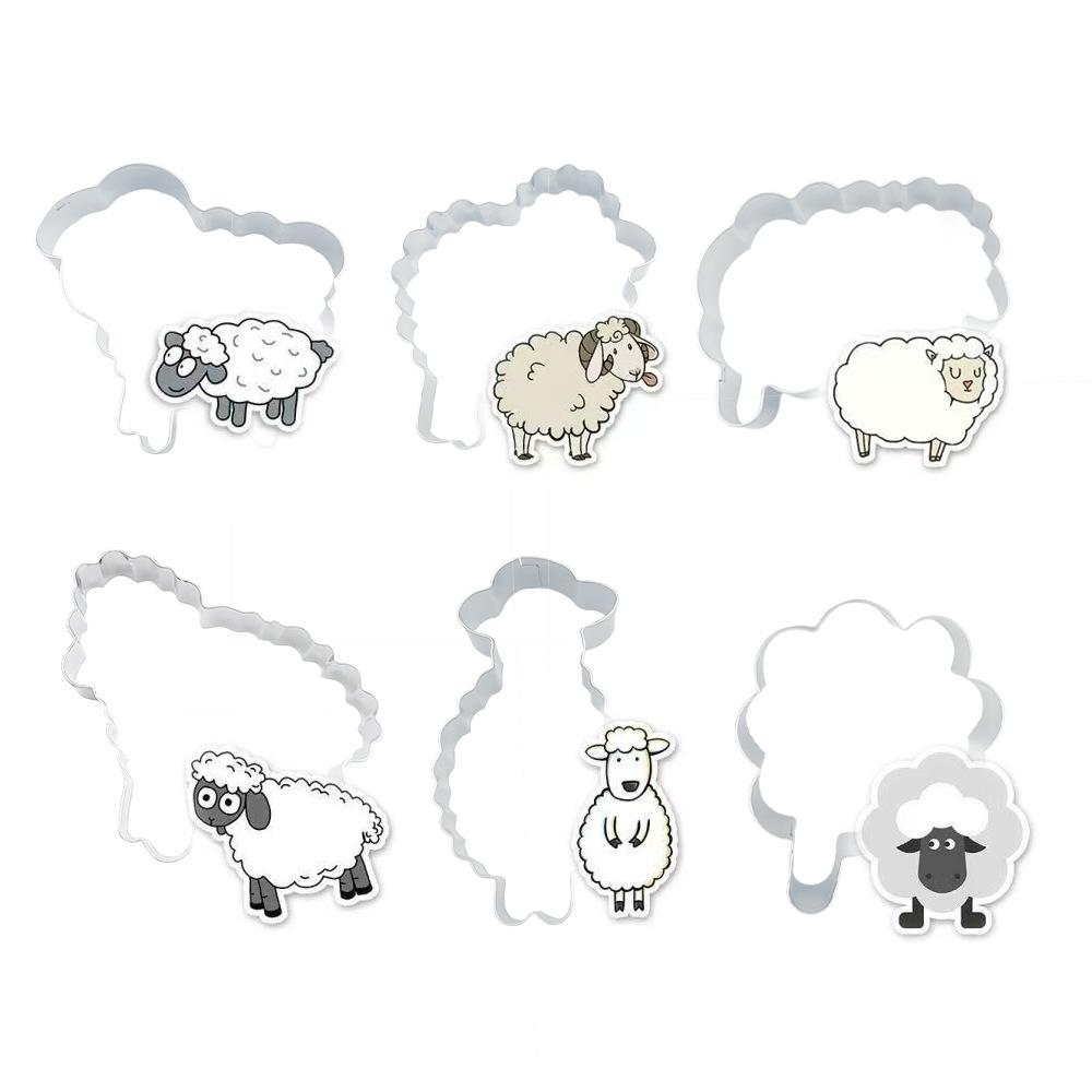 

6 шт./набор, несколько форм, самодельная форма для печенья, выдолбленная, прочная, мультяшная овечка, моющиеся, инструменты для выпечки, товары для дома ручной работы 6PCS