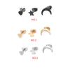 3PCS/Set Damen Stern Mond Herzform Ohrringe Mädchen Abendparty Abschlussball Ohrringe Punk Strass Ohrstecker