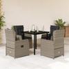 VidaXL Garden Dining Set and Cushions 5 Pcs Light Grey Rattan 3262904