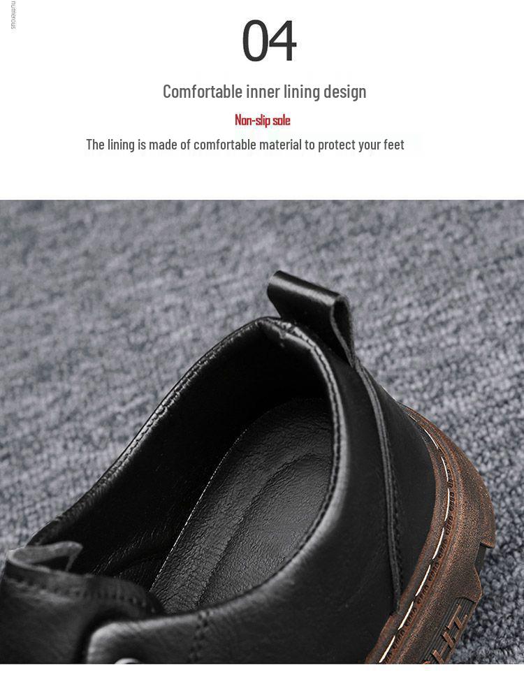 Pantofi bărbați stil britanic negri/maro din piele - Modă de toamnă, Formal/Casual, Ușori, Cu înălțime