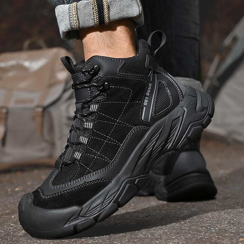 Comfortable Men's Sneakers Hiking Boots Casual Shoes Daily Walking Travel Shoes Fashionable Treking Footwear Lightweight Mesh Shoes